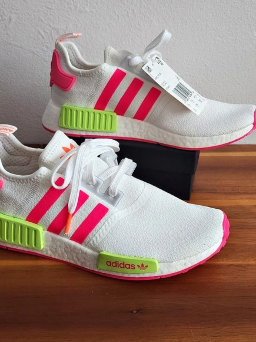 adidas NMD_R1 Solar Pink Sneakers White & Pink US 9